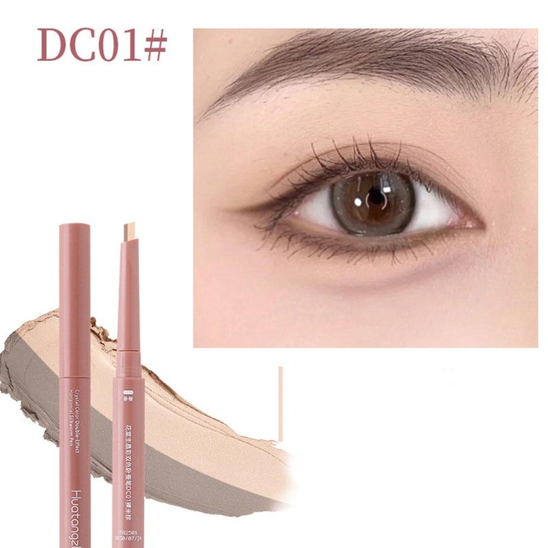 Huatang Crystal Dual-Color Eyeshadow Brush: Natural and easy to apply, highlighting and brightening, dual-ended, waterproof eyeshadow brush.